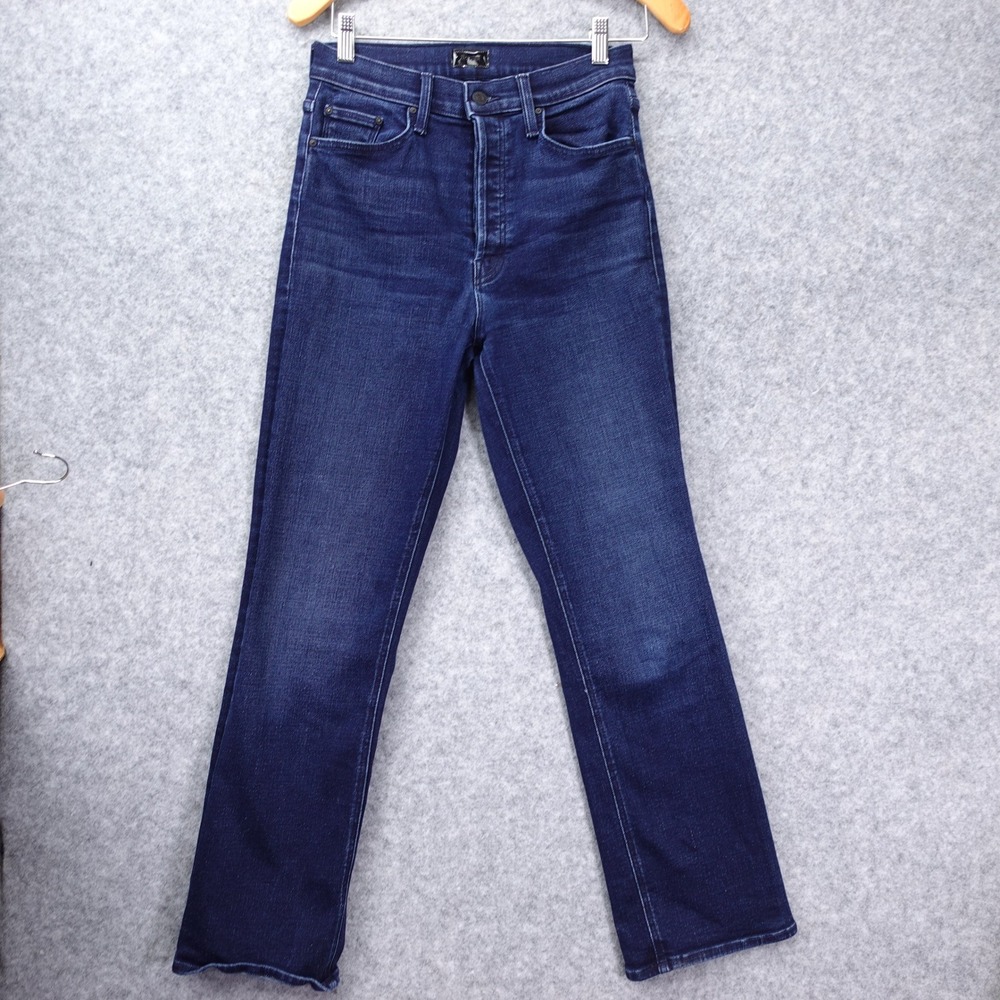 MOTHER The Tripper Ankle Jeans 27x29 Dark Wash Button Fly High Rise Flare USA